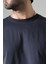 %100 Pamuk Basic Model Kaşkorseli Kısa Kol Oversize Erkek T-Shirt 21909 Füme 2