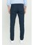 Erkek Lacivert 360 Derece Her Yöne Esneyen Slim Fit Dar Kesim Diyagonal Esnek Desenli Pantolon 5
