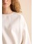 Coool Oversize Geniş Kalıp Bisiklet Yaka Basic Düz Kalın Sweatshirt D9022AXNS 4