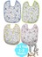 Bebek % 100 Cotton Arkası Muşambalı Su Geçirmez Renkli Mama Önlüğü 12'li Set 1-2 Yaş 5