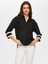 Zigzag Şeritli Polo Yaka Örme Bluz 004 1