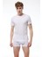Erkek Beyaz Basic Yuvarlak Yaka Ince Modal T-Shirt 084 2