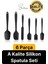 6 Parça Silikon Spatula Fırça Kaşık Bıçak Yemek Hazırlık Pasta Mutfak Seti Yanmaz Yapışmaz Siyah 1