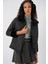 5202 Peluş Detaylı Kapitone Mont - Siyah 1