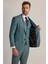 Erkek Yeşil Slim Fit Sivri Yaka Yelekli %100 Yün Takım Elbise 4
