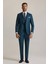 Erkek Yeşil Slim Fit Sivri Yaka Yelekli %100 Yün Takım Elbise 1