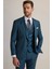Erkek Yeşil Slim Fit Sivri Yaka Yelekli %100 Yün Takım Elbise 4