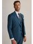Erkek Yeşil Slim Fit Sivri Yaka Yelekli %100 Yün Takım Elbise 5