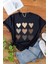 Kadın Kalp Baskılı T-Shirt Oversize Salaş 1