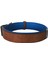 Lüks Deri Köpek Boyun Tasması 2X25-32 cm Mavi Kahverengi 3