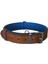 Lüks Deri Köpek Boyun Tasması 2X25-32 cm Mavi Kahverengi 4