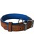 Lüks Deri Köpek Boyun Tasması 2X25-32 cm Mavi Kahverengi 5