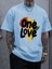 Erkek One Love Baskılı Oversize T-Shirt Salaş 1
