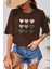 Kadın Kalp Baskılı T-Shirt Oversize Salaş 1