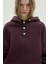 Mürdüm Gala Düğmeli Oversize Sweat 5