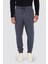 Unisex Relax Fit Rahat Kesim Şardonlu 3 Cepli Lastikli Jogger Paça Gri Eşofman Altı 1
