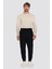 Unisex Relax Fit Rahat Kesim Şardonlu 3 Cepli Lastikli Jogger Paça Siyah Eşofman Altı 4
