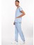 Unisex Soft Likra Bebe Mavi Hemşire ve Doktor Üniforması Cerrahi Takım Scrubs 1