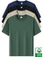 Erkek Siyah Taş Yeşil Lacivert Pamuklu 4'lü T-Shirt Paketi 2