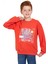 Bisiklet Yaka Araba Baskılı Kiremit Renk Erkek Çocuk Sweatshirt 4