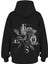 Oversize 'rose' Baskılı Kapşonlu Hoodie Sweatshirt 1