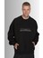 Unisex Oversize Cepli Siyah Sweatshirt 1