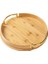 Bambu Oval Gold Saplı Lüks Servis Tepsisi - Sunum Tepsisi 35 Cm 1 Adet 1