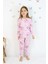 Kız Çocuk Orta Kalınlıkta Basic Baskılı Pijama Takımı 6