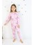 Kız Çocuk Orta Kalınlıkta Basic Baskılı Pijama Takımı 7
