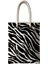 Desenli Plaj Çantası Zebra Desen Temalı Fermuarlı Bez Çanta 1