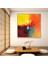 Soyut El Yapımı Yağlı Boya Tablo 86X86CM 1