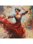 Flamenco Figüre El Yapımı Yağlı Boya Tablo 85X85CM 2