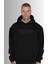 Unisex Oversize Kapüşonlu Siyah Sweatshirt 2