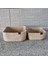 Jüt Hasır Sepet 2li Kare Düzenleyici, 2li Kare Jüt Sepet Organizer, 2li Mutfak & Banyo Düzenleyicisi, Jüt Renk 2