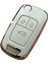 Opel Astra J Insignia Chevrolet Cruze Uyumlu Nano Kumanda Anahtar Kılıfı Oto Anahtarlık Beyaz Gold 2