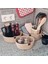Jüt Hasır Sepet 3 Lü Oval Düzenleyici, Jüt Sepet Organizer 3lü Mutfak & Banyo Düzenleyicisi, Jüt Renk 4
