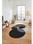 Dijital Lazer Kesim Daire Motifli Yıkanabilir Kaymaz Yolluk Mutfak Salon Halısı, Lazer-41-Gri, 2