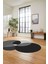 Dijital Lazer Kesim Daire Motifli Yıkanabilir Kaymaz Yolluk Mutfak Salon Halısı, Lazer-41-Gri, 4