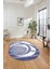 Dijital Lazer Kesim Daire Desen Yıkanabilir Kaymaz Yolluk Mutfak Salon Halısı, Lazer-33-Lacivert, 5