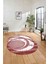 Dijital Lazer Kesim Daire Desen Yıkanabilir Kaymaz Yolluk Mutfak Salon Halısı, Lazer-33-Bordo, 3
