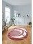 Dijital Lazer Kesim Daire Desen Yıkanabilir Kaymaz Yolluk Mutfak Salon Halısı, Lazer-33-Bordo, 2
