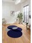 Dijital Lazer Kesim Daire Motifli Yıkanabilir Kaymaz Yolluk Mutfak Salon Halısı, Lazer-41-Lacivert, 3