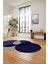 Dijital Lazer Kesim Daire Motifli Yıkanabilir Kaymaz Yolluk Mutfak Salon Halısı, Lazer-41-Lacivert, 4