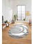 Dijital Lazer Kesim Daire Desen Yıkanabilir Kaymaz Yolluk Mutfak Salon Halısı, Lazer-33-Gri, 4