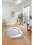 Dijital Lazer Kesim Daire Desen Yıkanabilir Kaymaz Yolluk Mutfak Salon Halısı, Lazer-33-Gri, 5