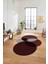Dijital Lazer Kesim Daire Motifli Yıkanabilir Kaymaz Yolluk Mutfak Salon Halısı, Lazer-41-Bordo, 2