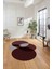 Dijital Lazer Kesim Daire Motifli Yıkanabilir Kaymaz Yolluk Mutfak Salon Halısı, Lazer-41-Bordo, 3