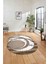 Dijital Lazer Kesim Daire Desen Yıkanabilir Kaymaz Yolluk Mutfak Salon Halısı, Lazer-33-Kahve, 3