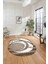 Dijital Lazer Kesim Daire Desen Yıkanabilir Kaymaz Yolluk Mutfak Salon Halısı, Lazer-33-Kahve, 5