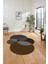 Dijital Lazer Kesim Daire Motifli Yıkanabilir Kaymaz Yolluk Mutfak Salon Halısı, Lazer-41-Kahve, 1